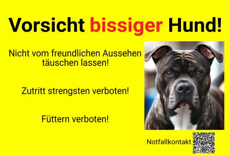 Hunde Warnschild Zutritt verbotenHunde Vorsicht bissiger Hund Bild