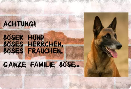 Hunde Warnschild Zutritt verbotenHunde Achtung! Böser Hund, Böses Herrchen, ... Bild