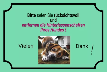 Hunde Warnschild Zutritt verbotenHunde Bitte seien Sie rücksichtsvoll Bild