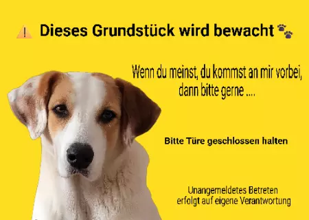 Hunde Warnschild Zutritt verbotenHunde Dieses Grundstück wird bewacht Bild