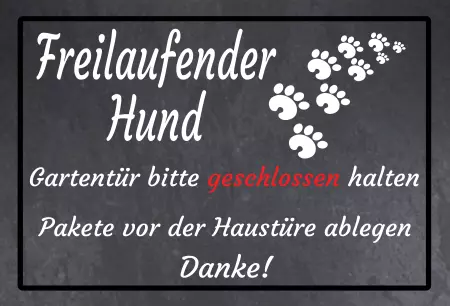 Hunde Warnschild Zutritt verbotenHunde Freilaufender Hund Bild
