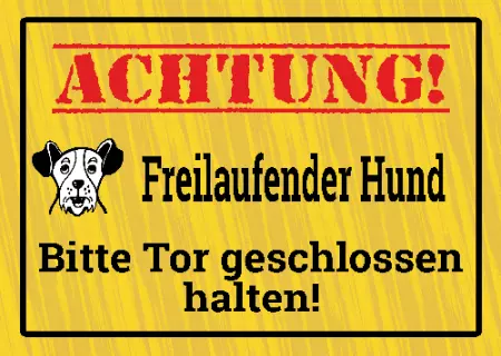 Hunde Warnschild Zutritt verboten Hunde Freilaufender Hund Bild