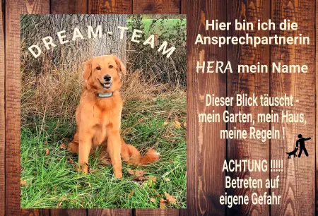 Hunde Warnschild Zutritt verbotenHunde Hier bin ich die Ansprechpartnerin Bild