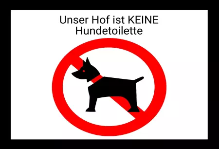 Hunde Warnschild Zutritt verboten Hunde Keine Hundetoilette Bild