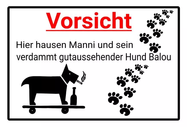 Hunde Warnschild Zutritt verboten Hunde Lieferdienst Bild