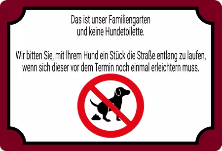 Hunde Warnschild Zutritt verboten Hunde Unser Familiengarten Bild