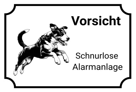 Hunde Warnschild Zutritt verbotenHunde Vorsicht Schnurlose Alarmanlage Bild
